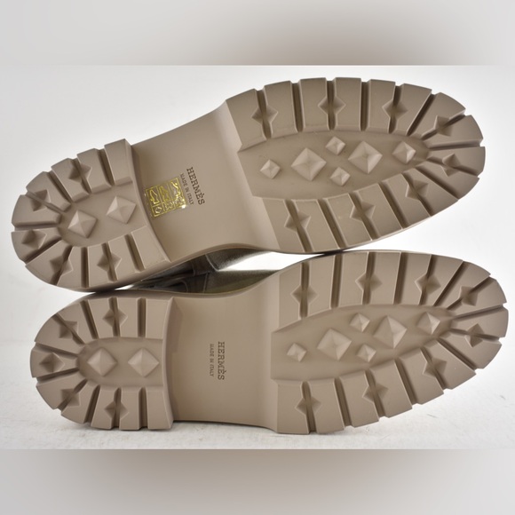 Hermes Jeff Ankle Boot Beige Galet Suede Goatskin Kelly Lock Buckle Palladium 40 - Picture 16 of 16